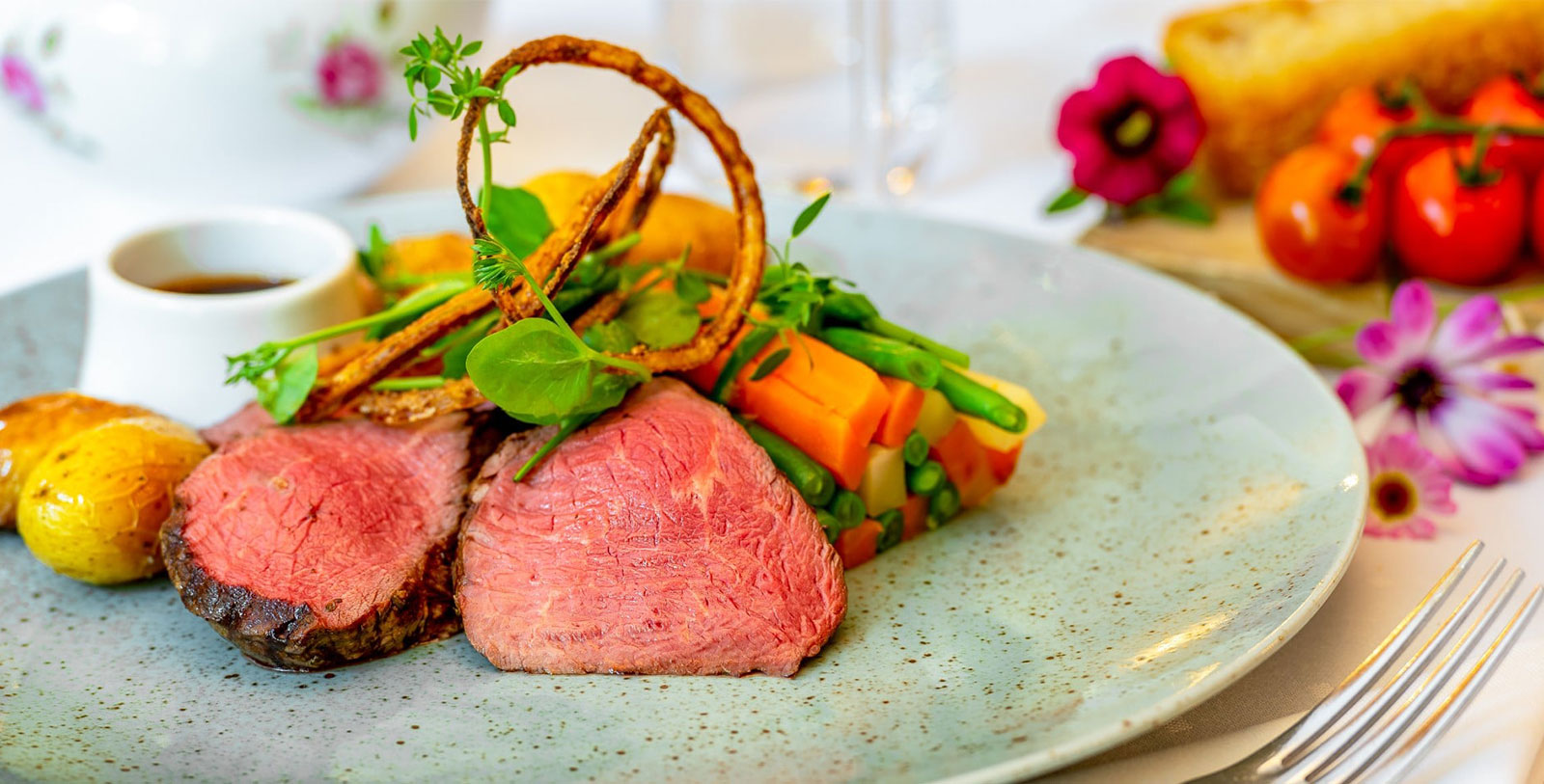 a plate of food on a table