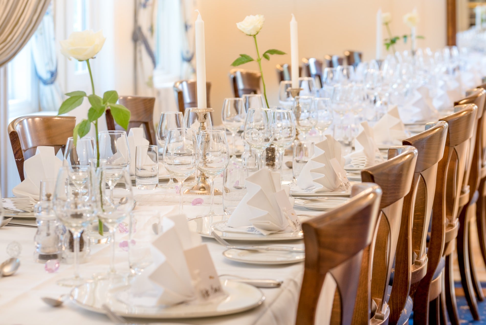a table set for a dinner party