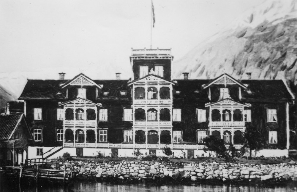 a building with a flag on the top