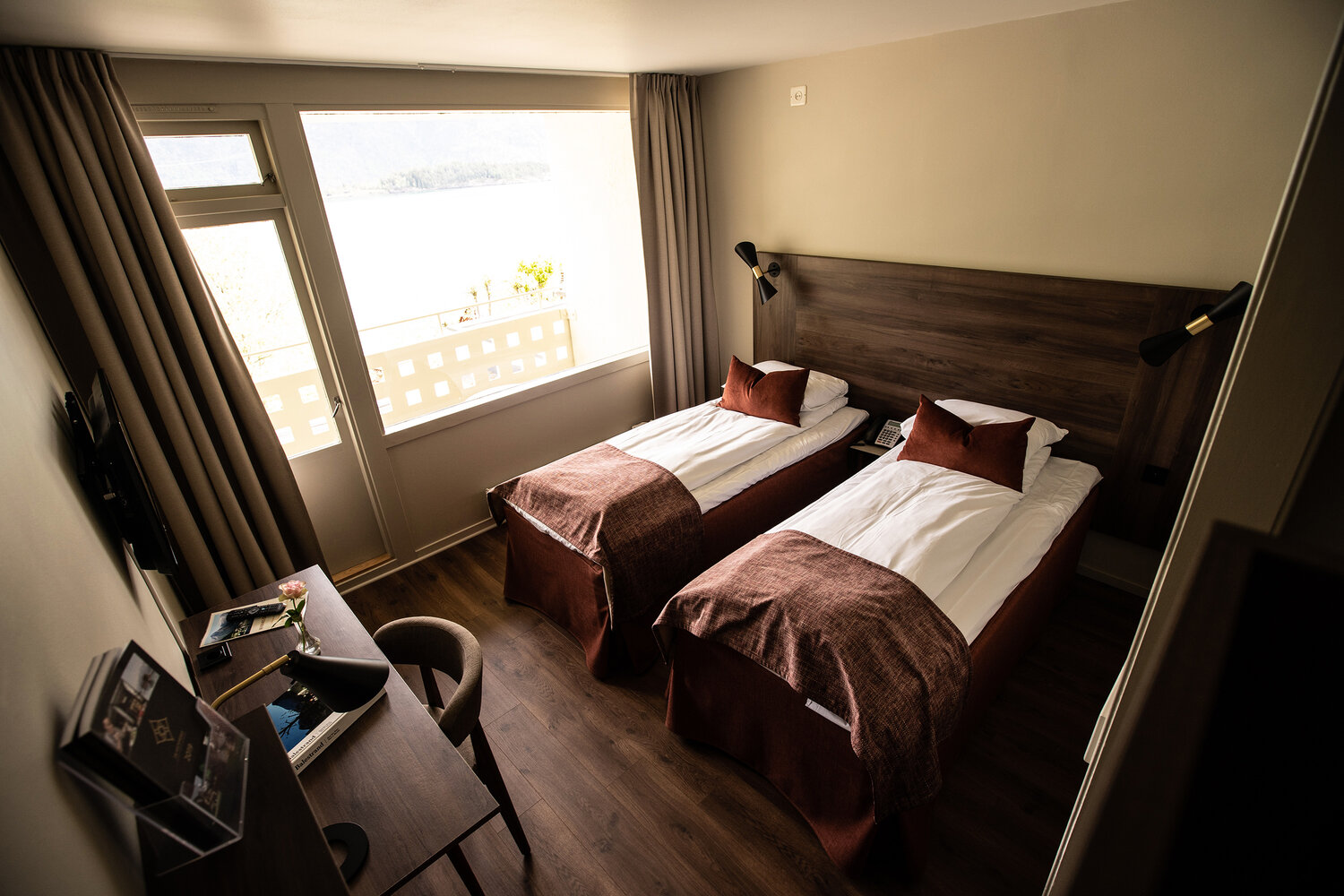 two beds in a room