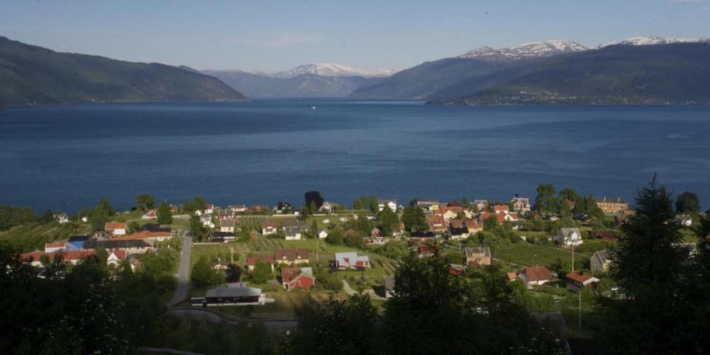 a town next to a body of water