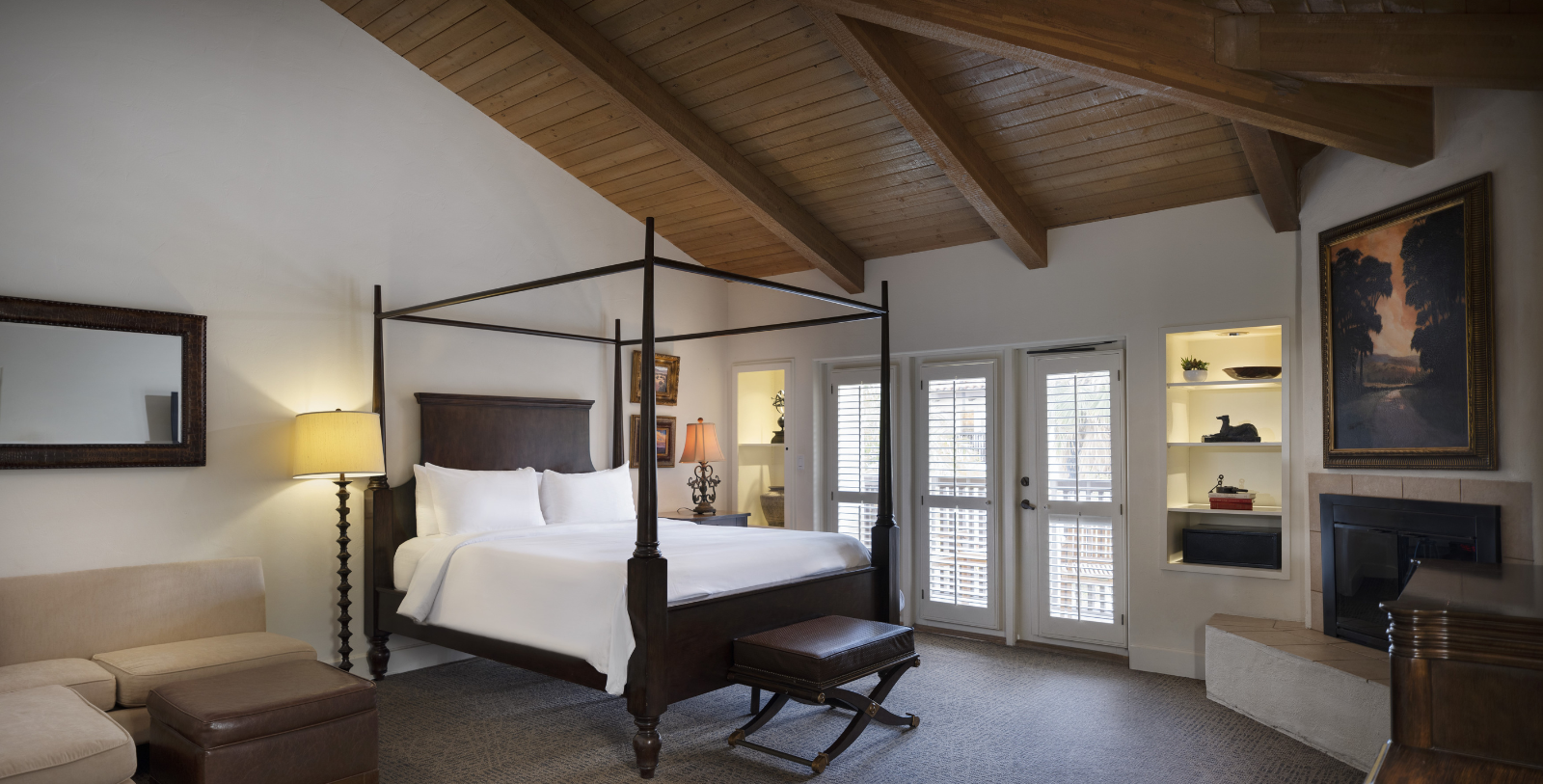 a bed in a room