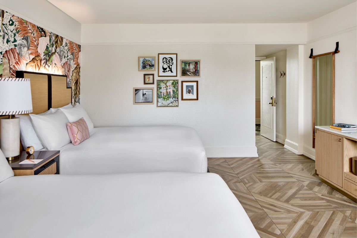 a room with two beds