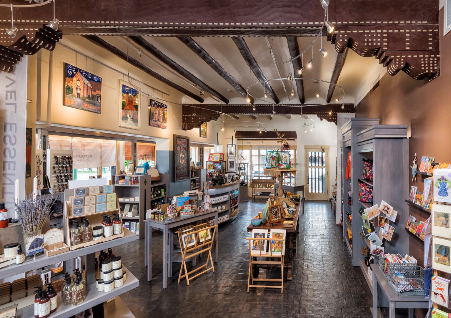 a store with shelves of goods