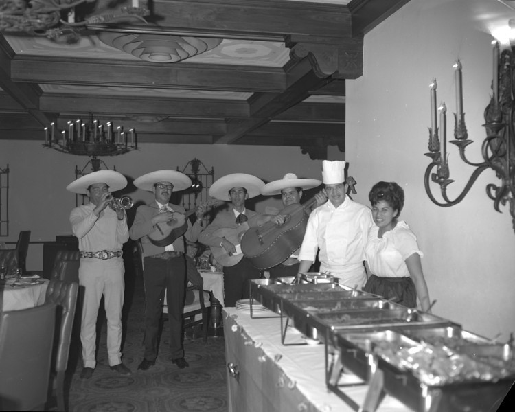 a group of people in a restaurant