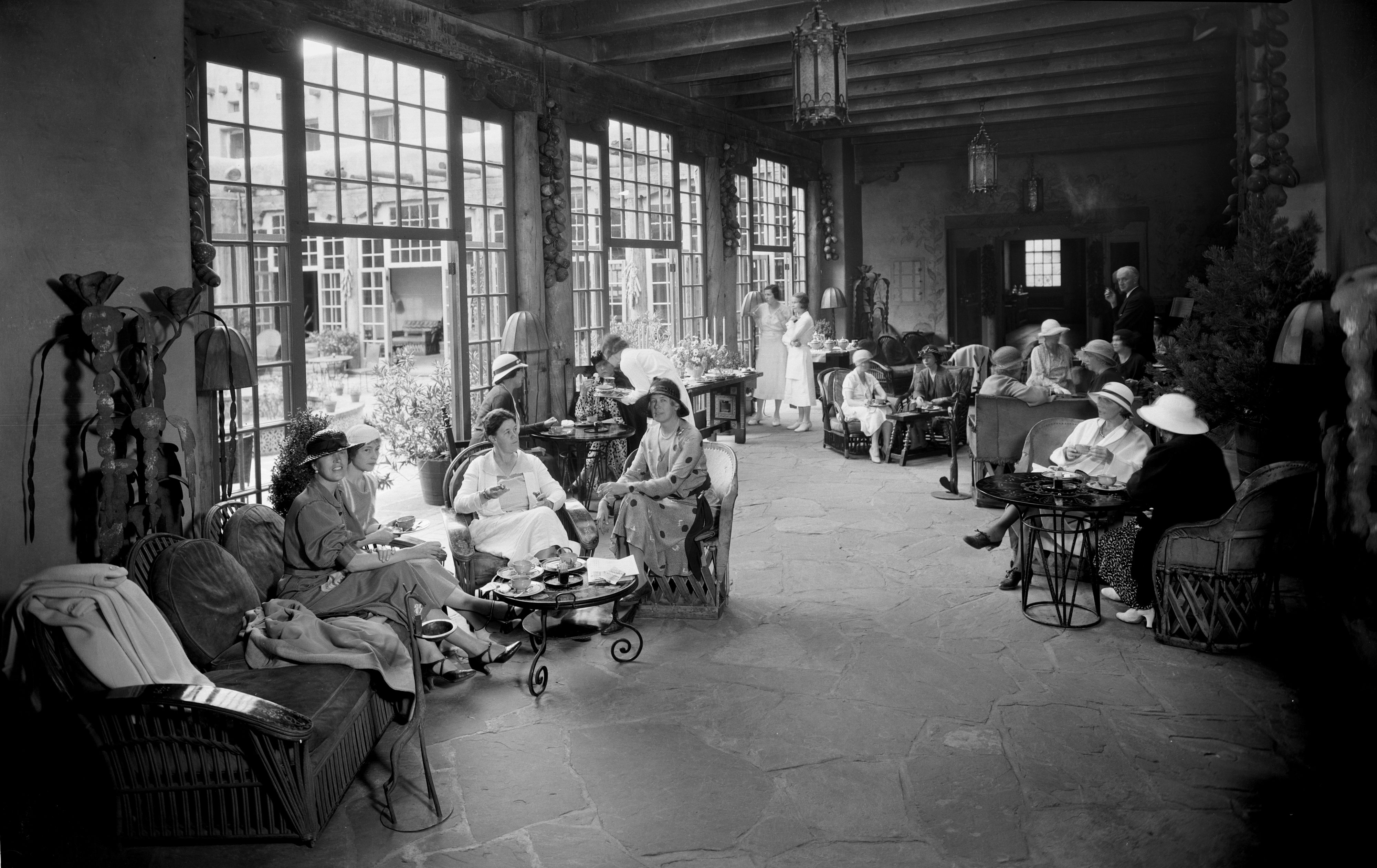 a group of people sitting in a room
