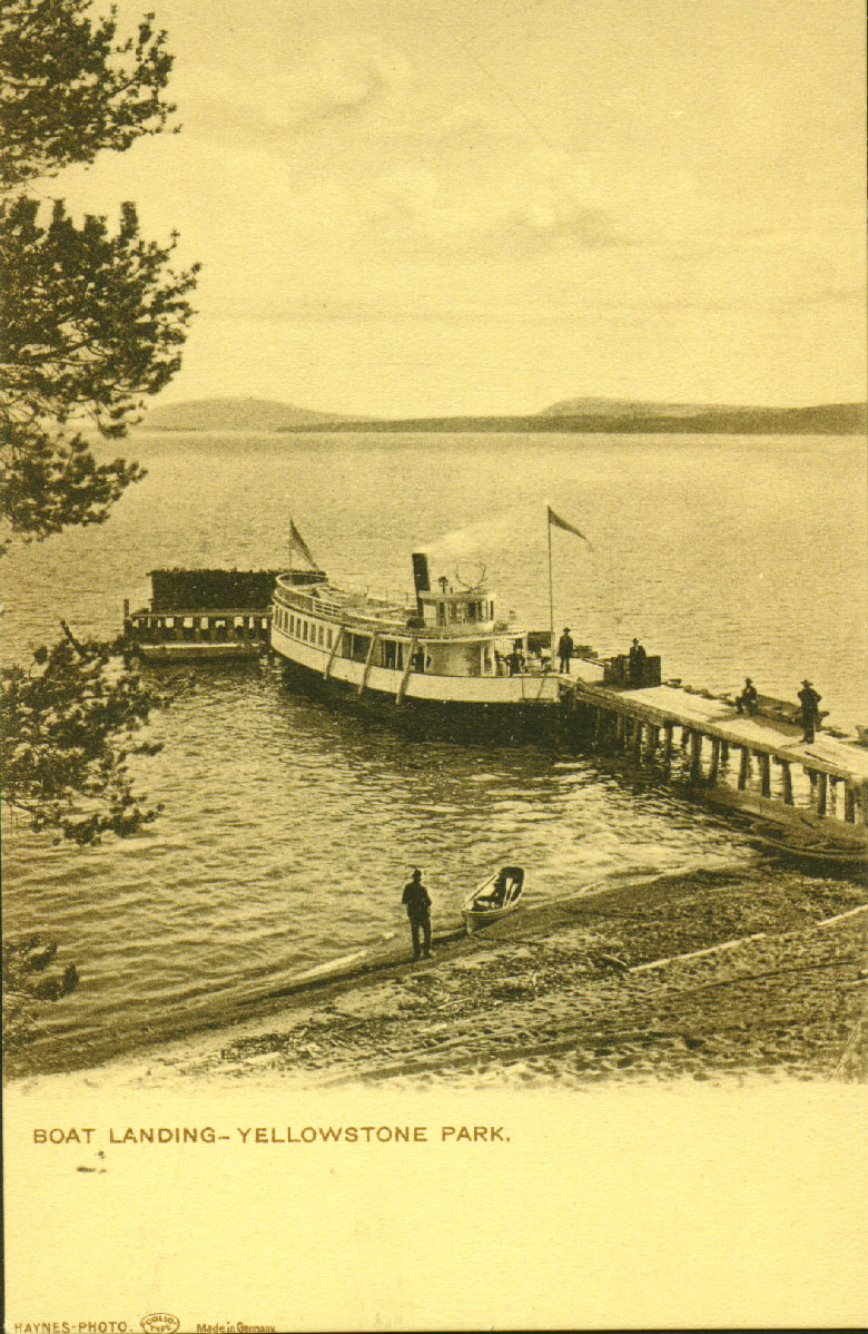 historical image of boat landing at yellowstone park lake yellowstone hotel and cabins yellowstone national park wyoming_high