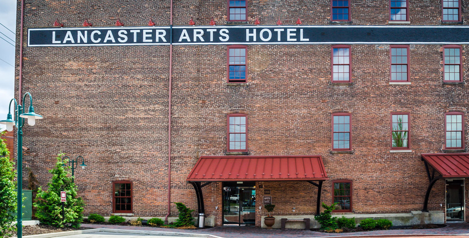 a building with a sign on the front