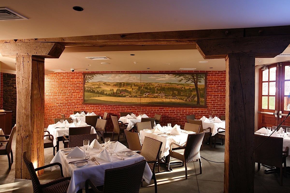 a restaurant with tables and chairs