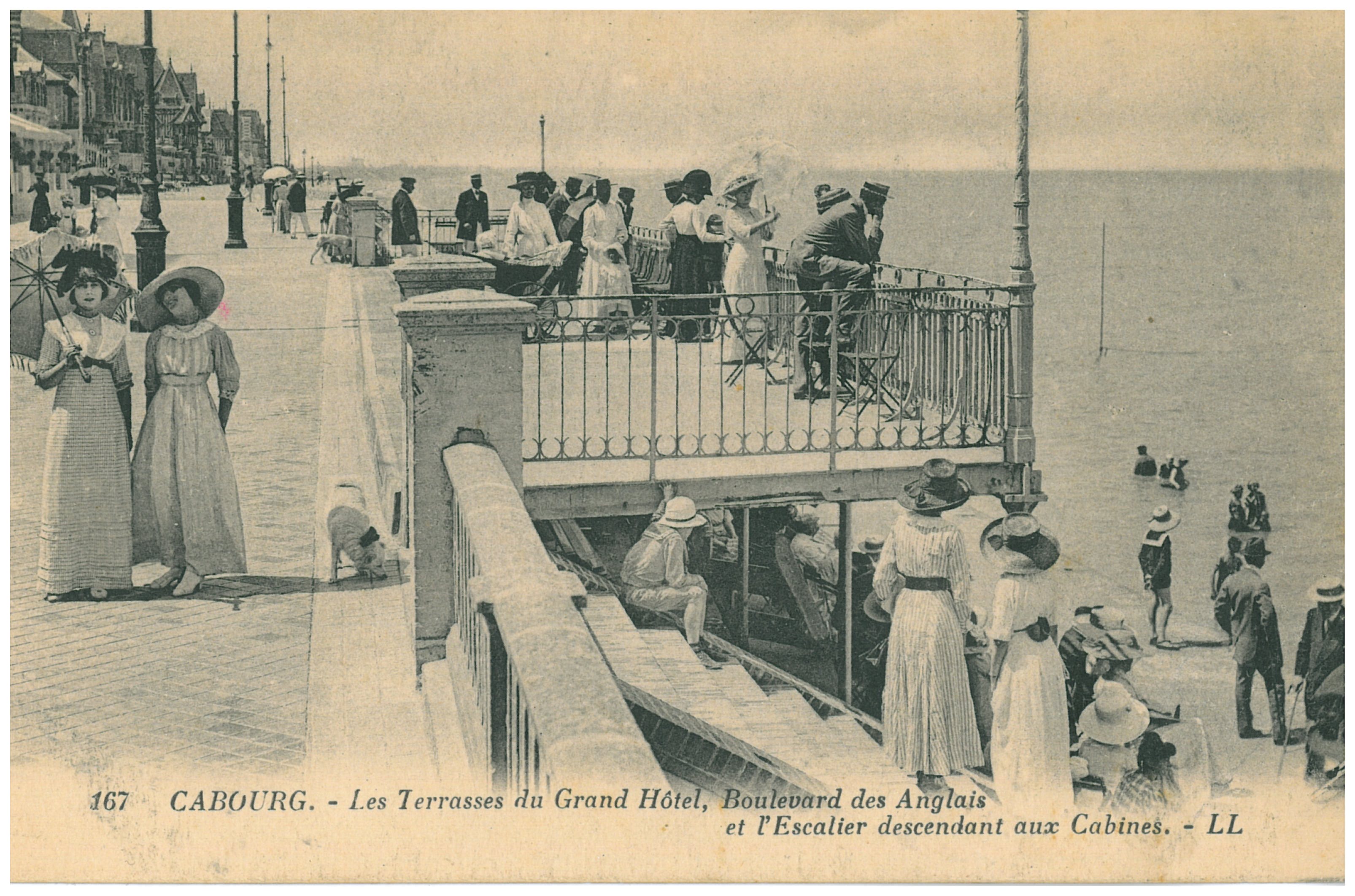 a group of people on a bridge