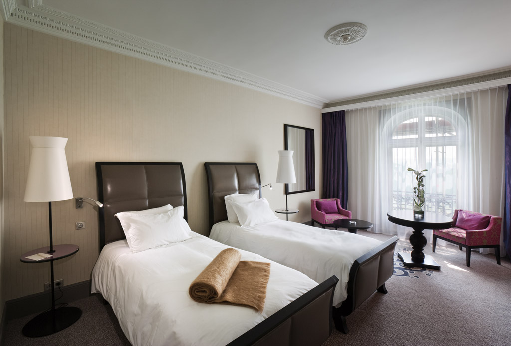 two beds in a room