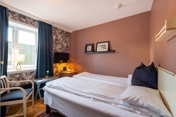 a bed in a room