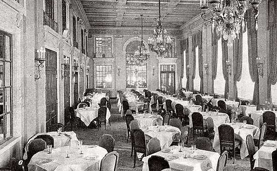 a room with tables and chairs