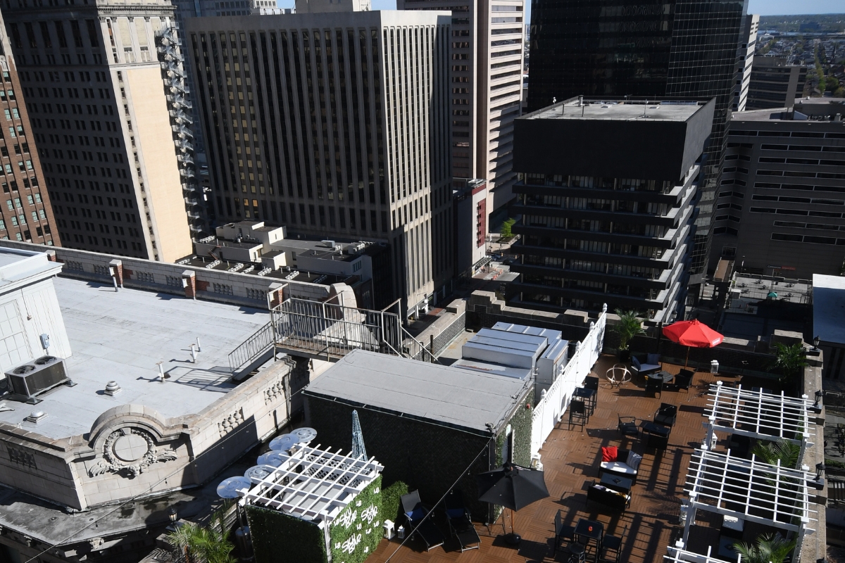 a rooftop view of a city