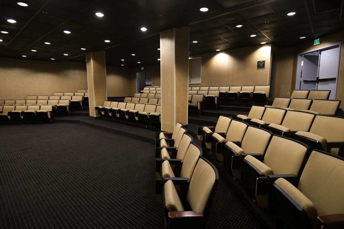 a room with rows of seats