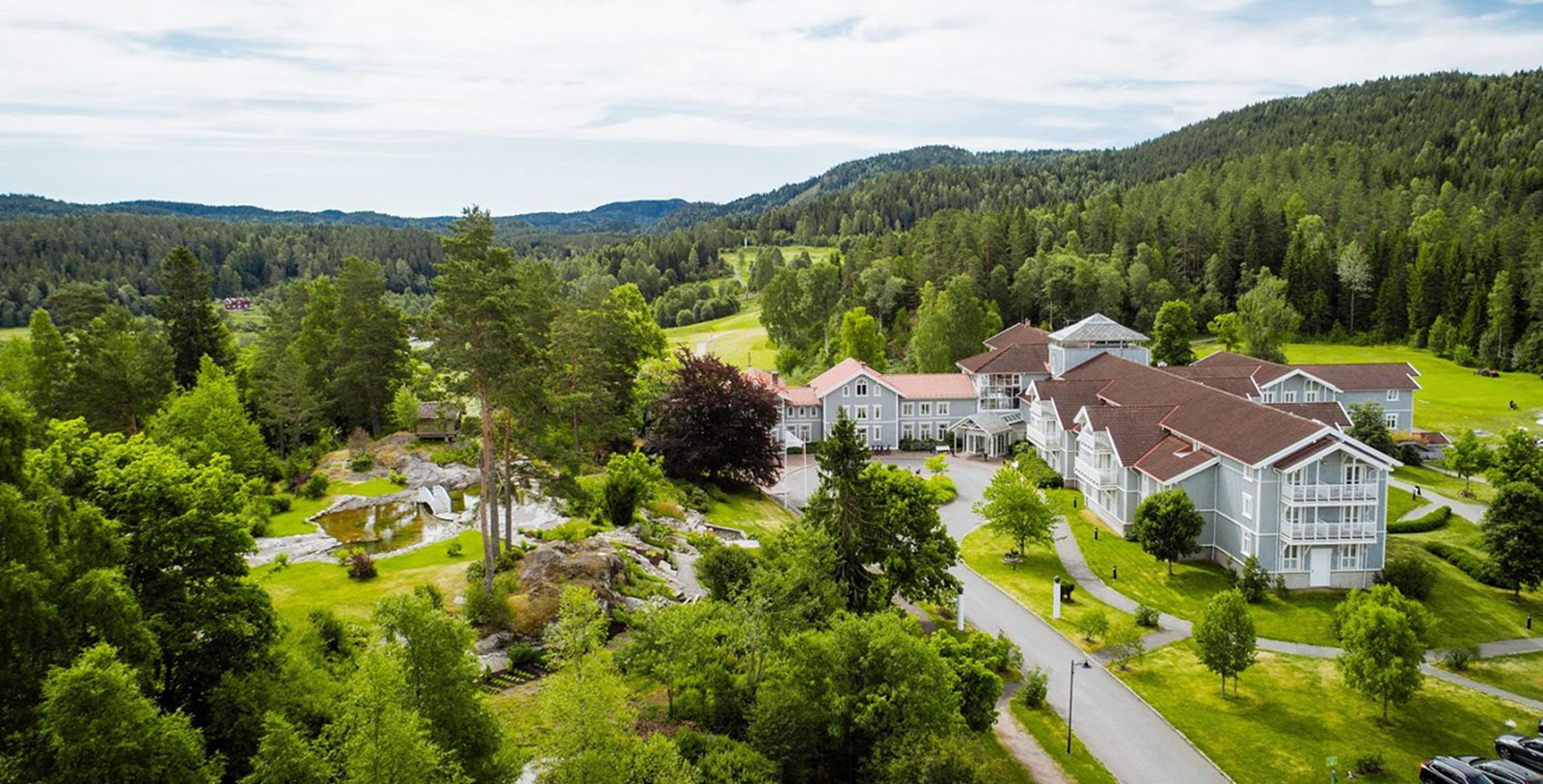 a large house surrounded by trees
