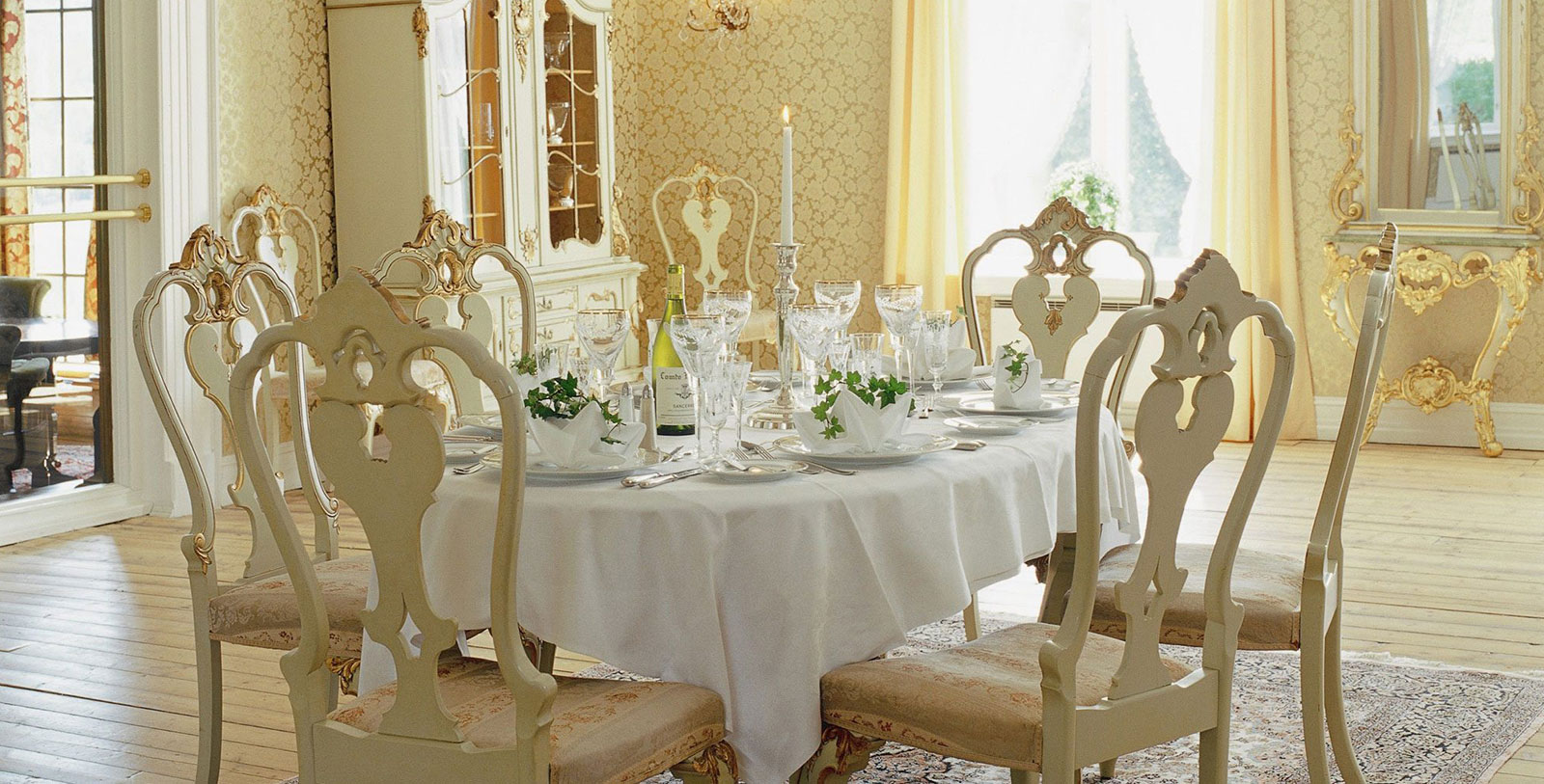 a table set for a dinner party