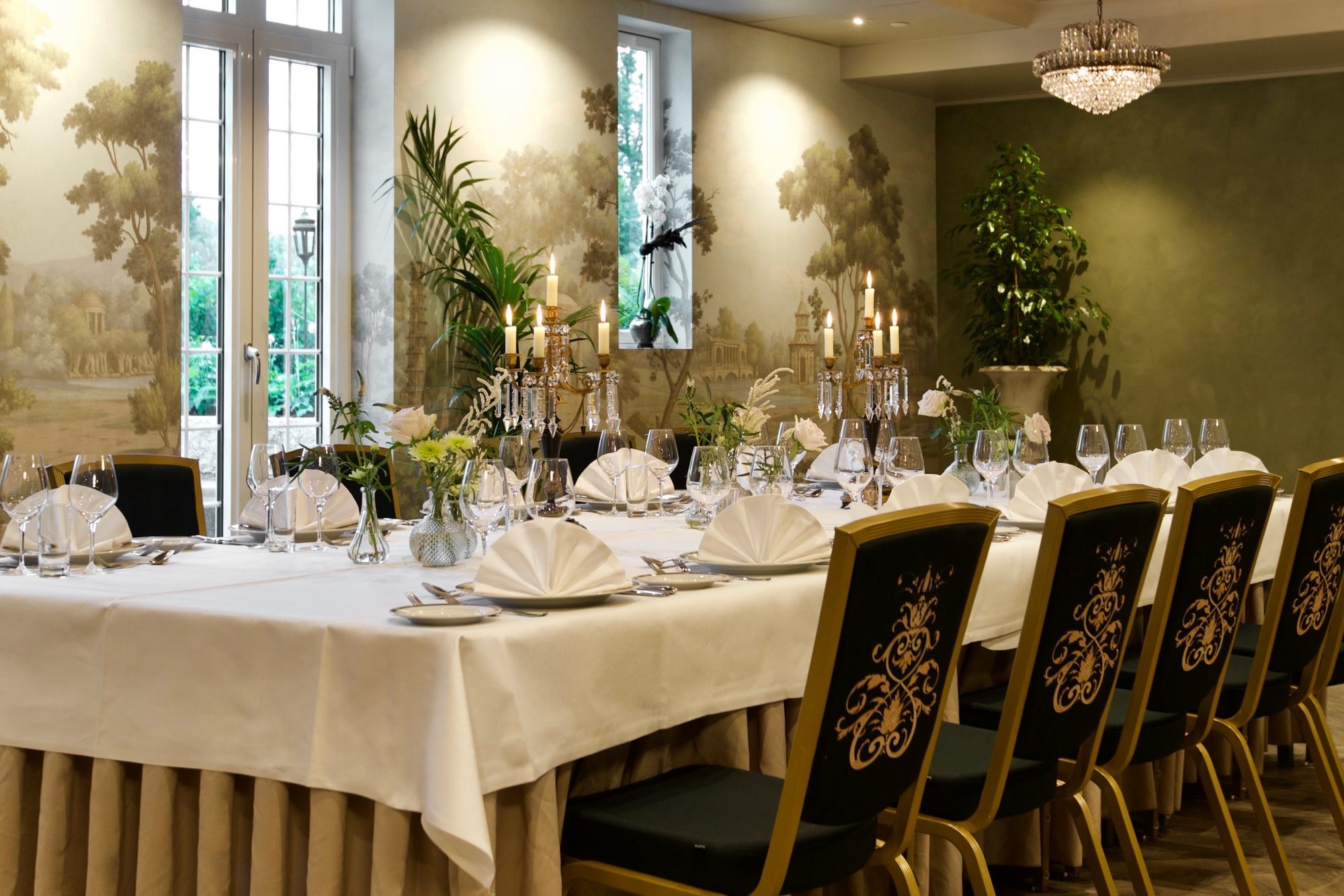 a table set for a dinner party