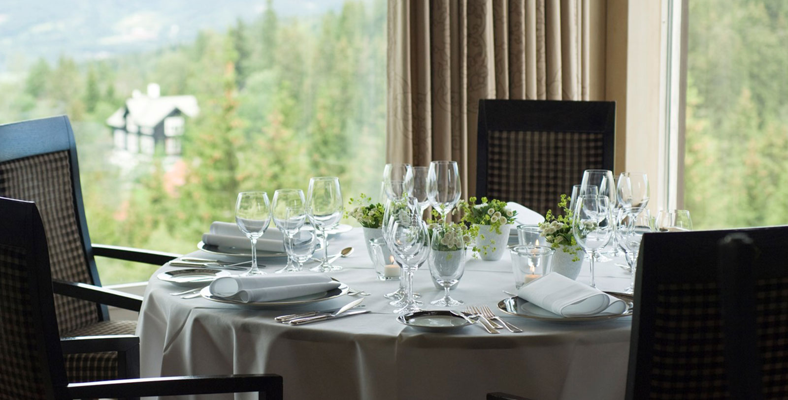 a table set for a dinner party