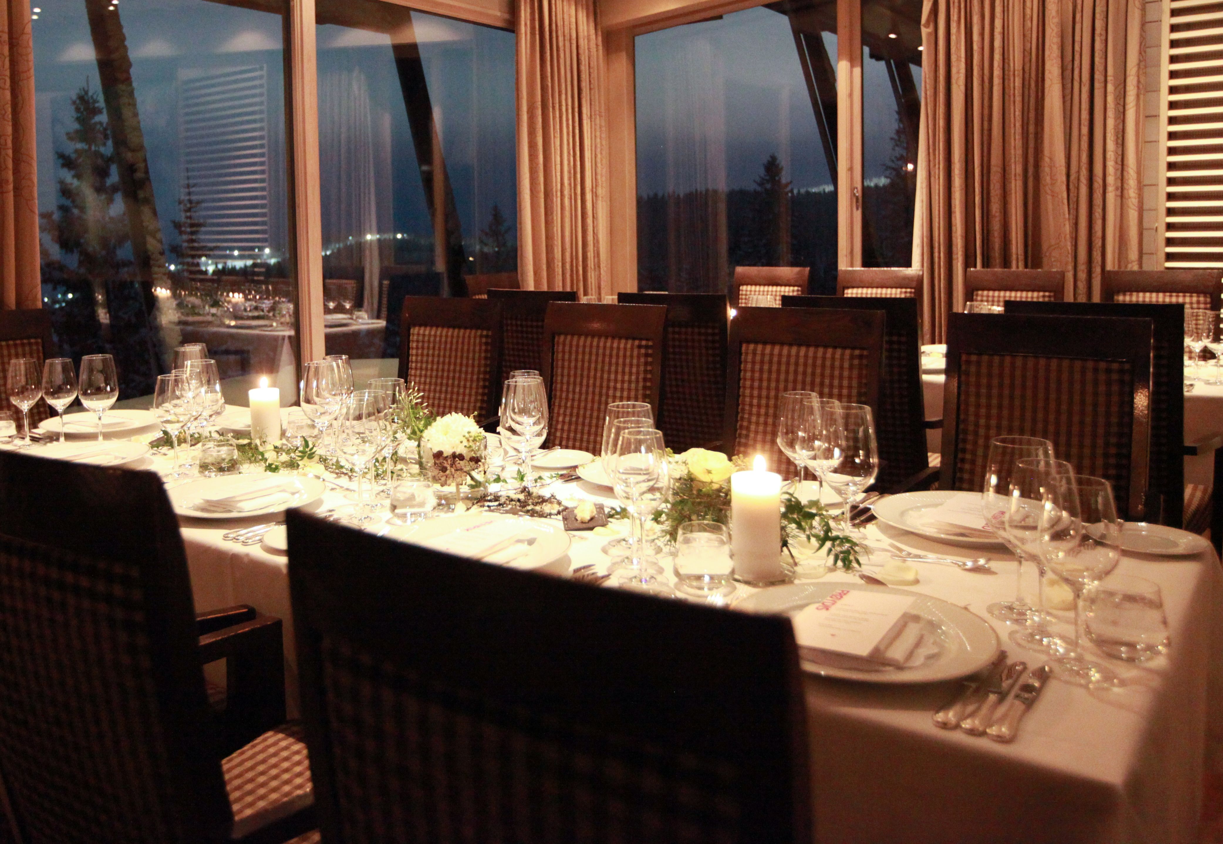 a table set for a dinner party
