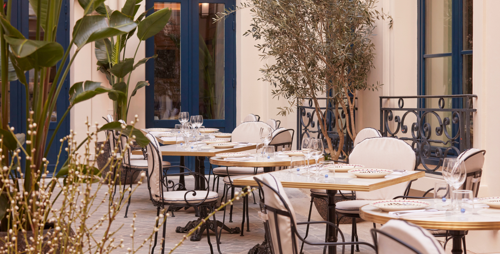 a table set up for a meal