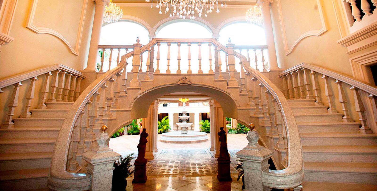 a staircase inside a building