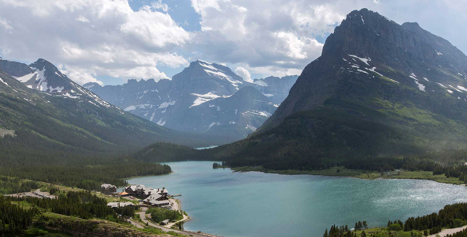 a lake surrounded by mountains