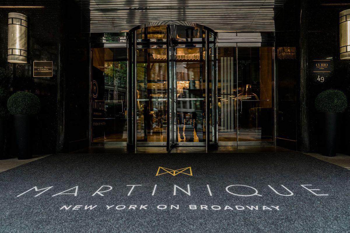 a glass entrance to a building