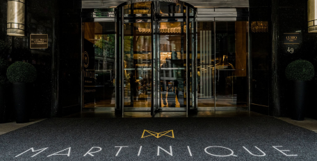a glass door of a building