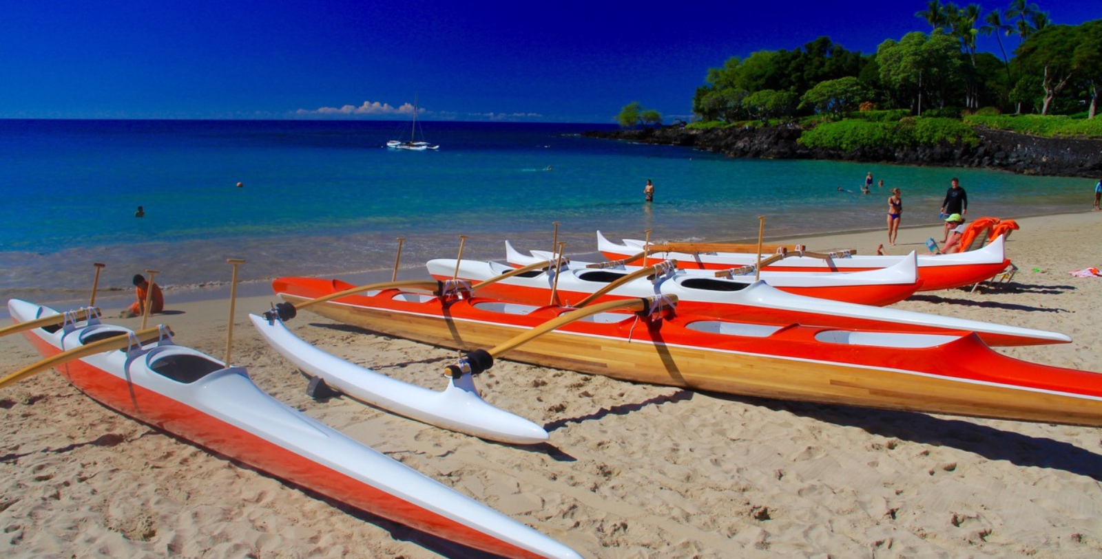 a group of boats on a beach
