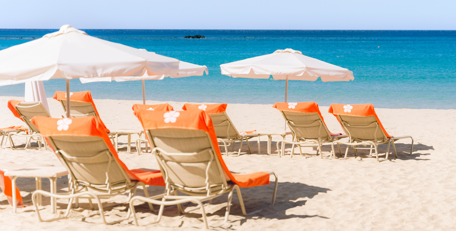 a group of chairs and umbrellas on a beach