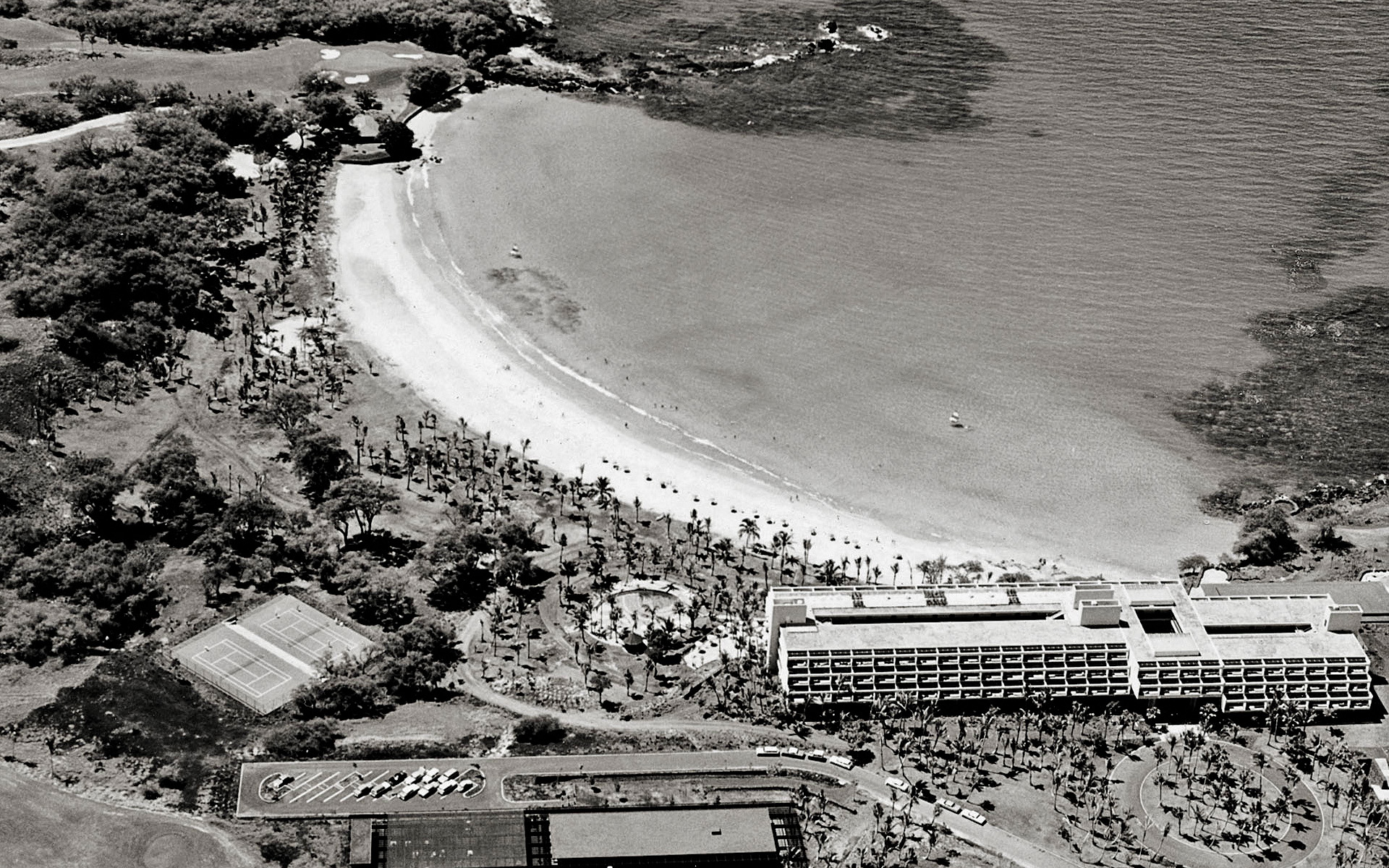 an aerial view of a beach