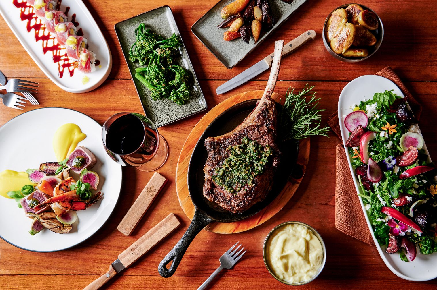 a table full of food