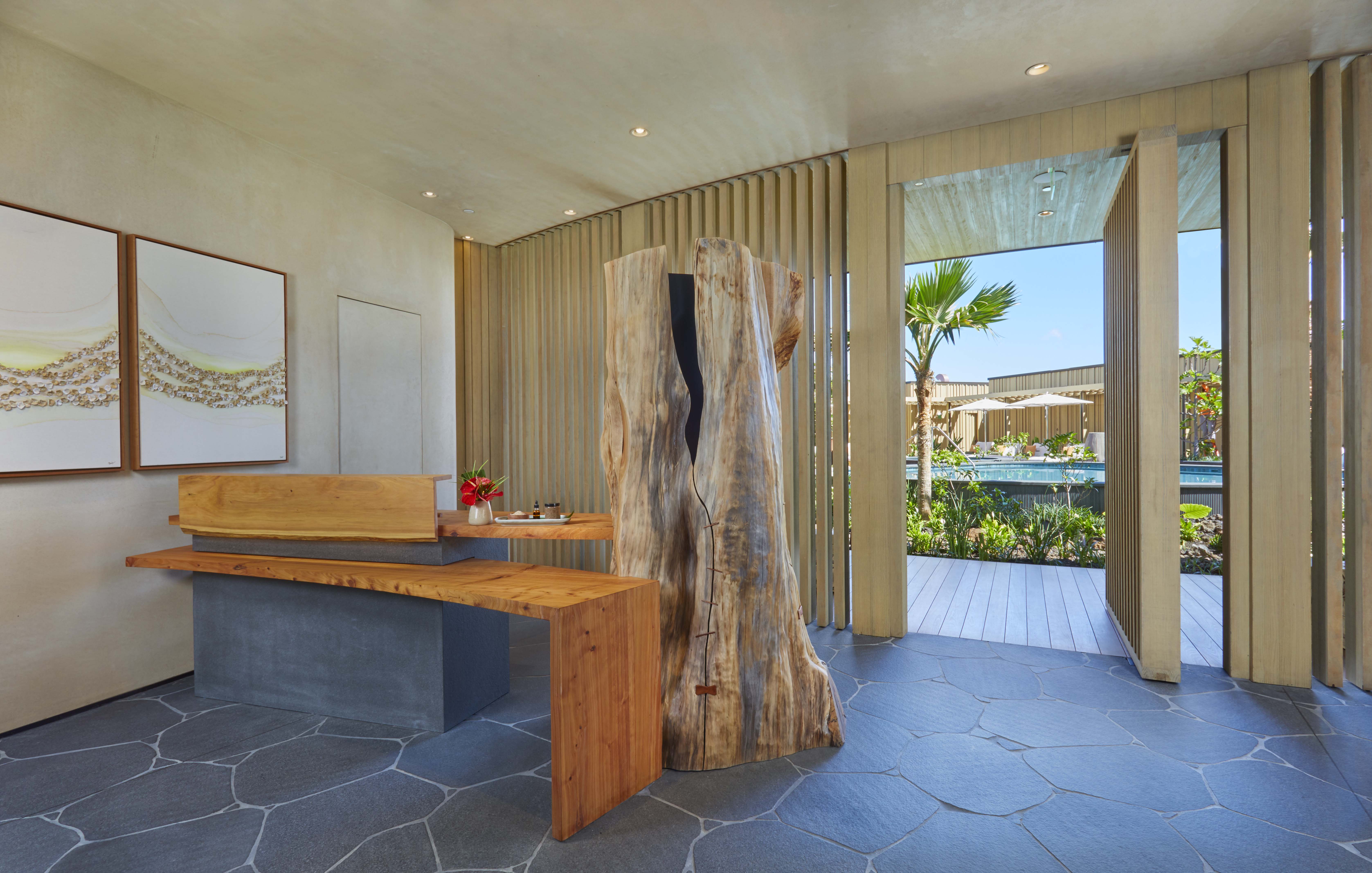 a large wooden object in a room