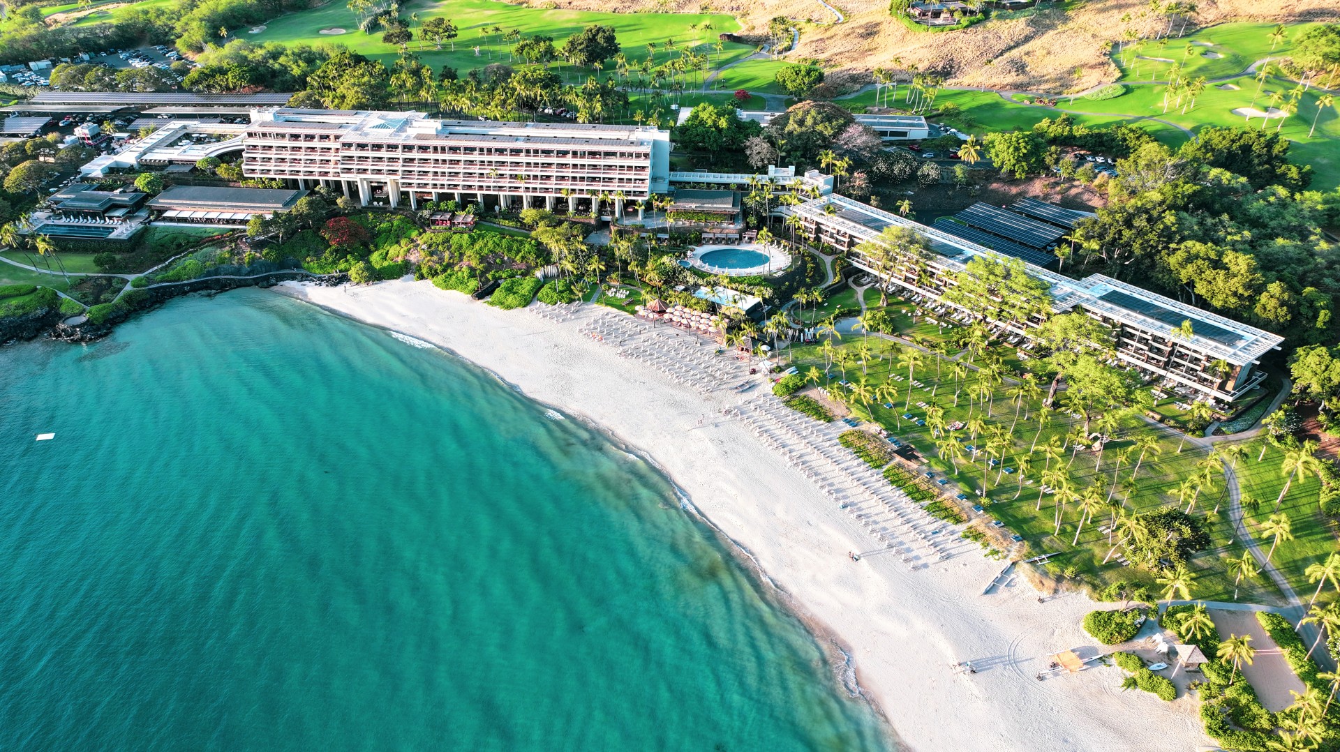 a hotel on a beach