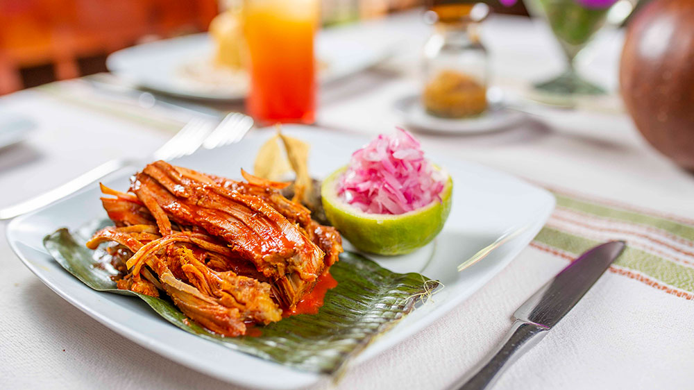 a plate of food on a table