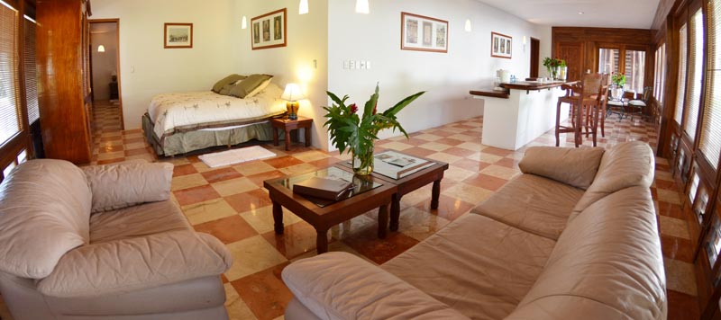 a living room with a couch and a table