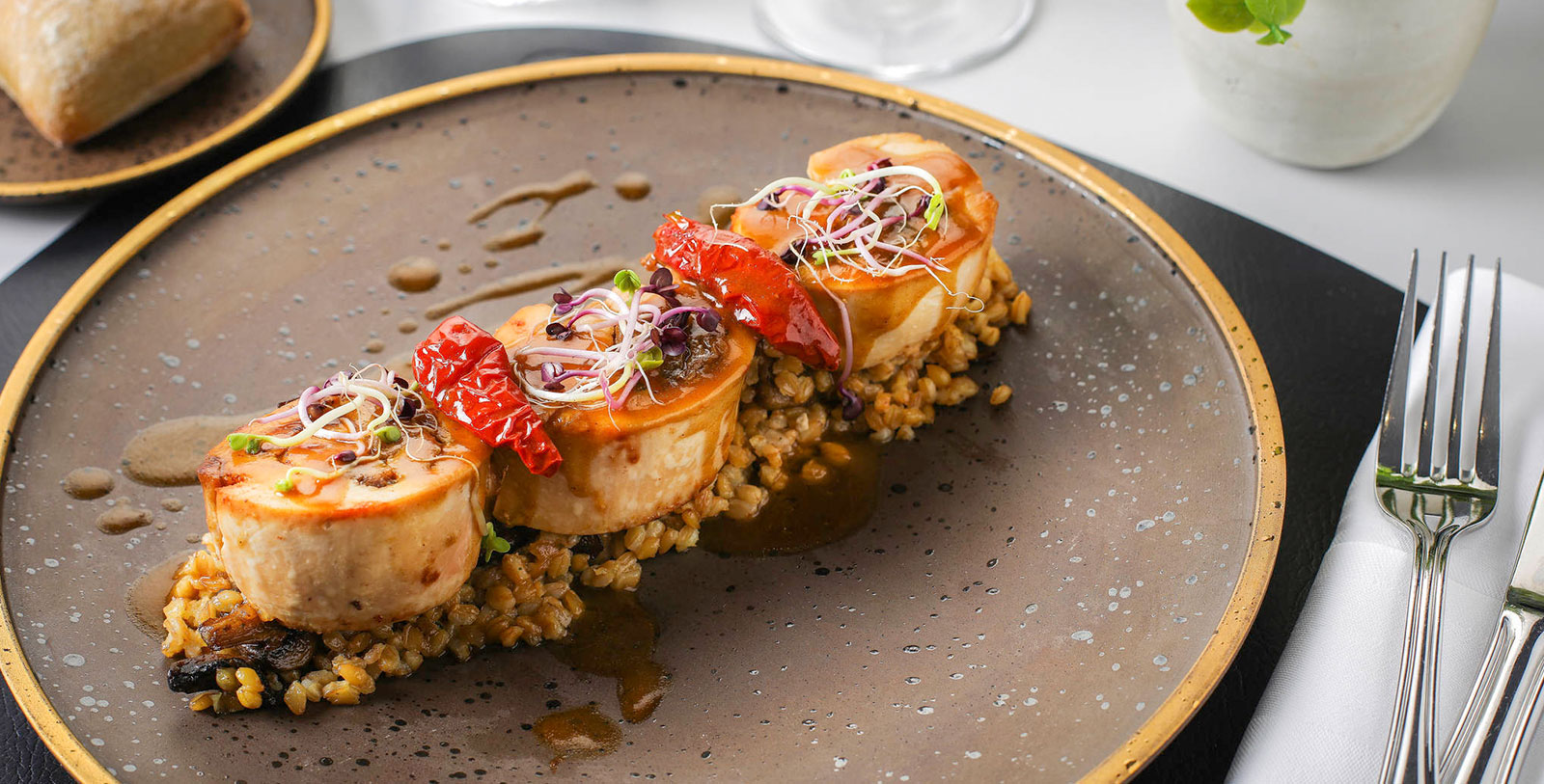 a plate of food on a plate