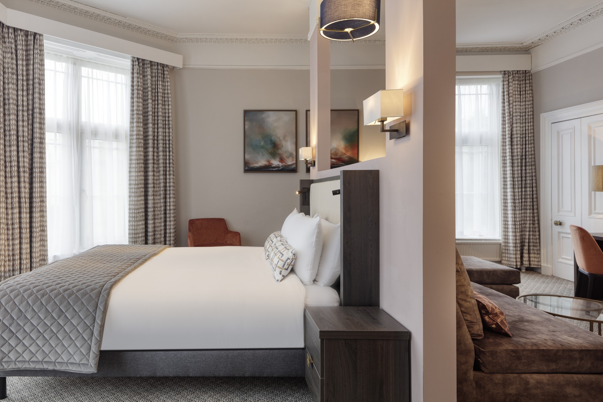 a bed in a room