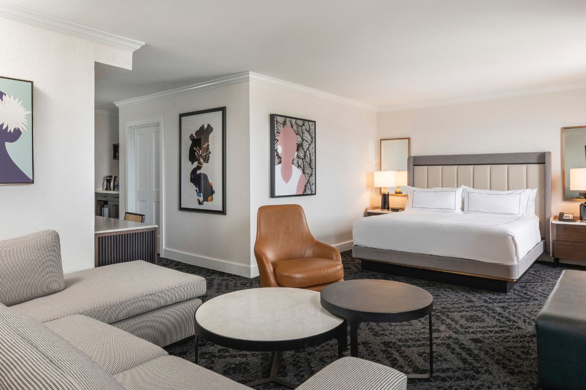 a room with a bed and a couch