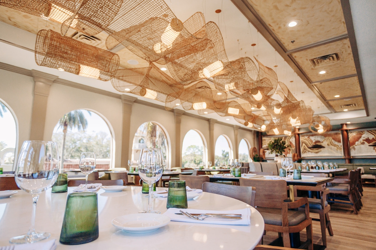 a restaurant with tables and chairs