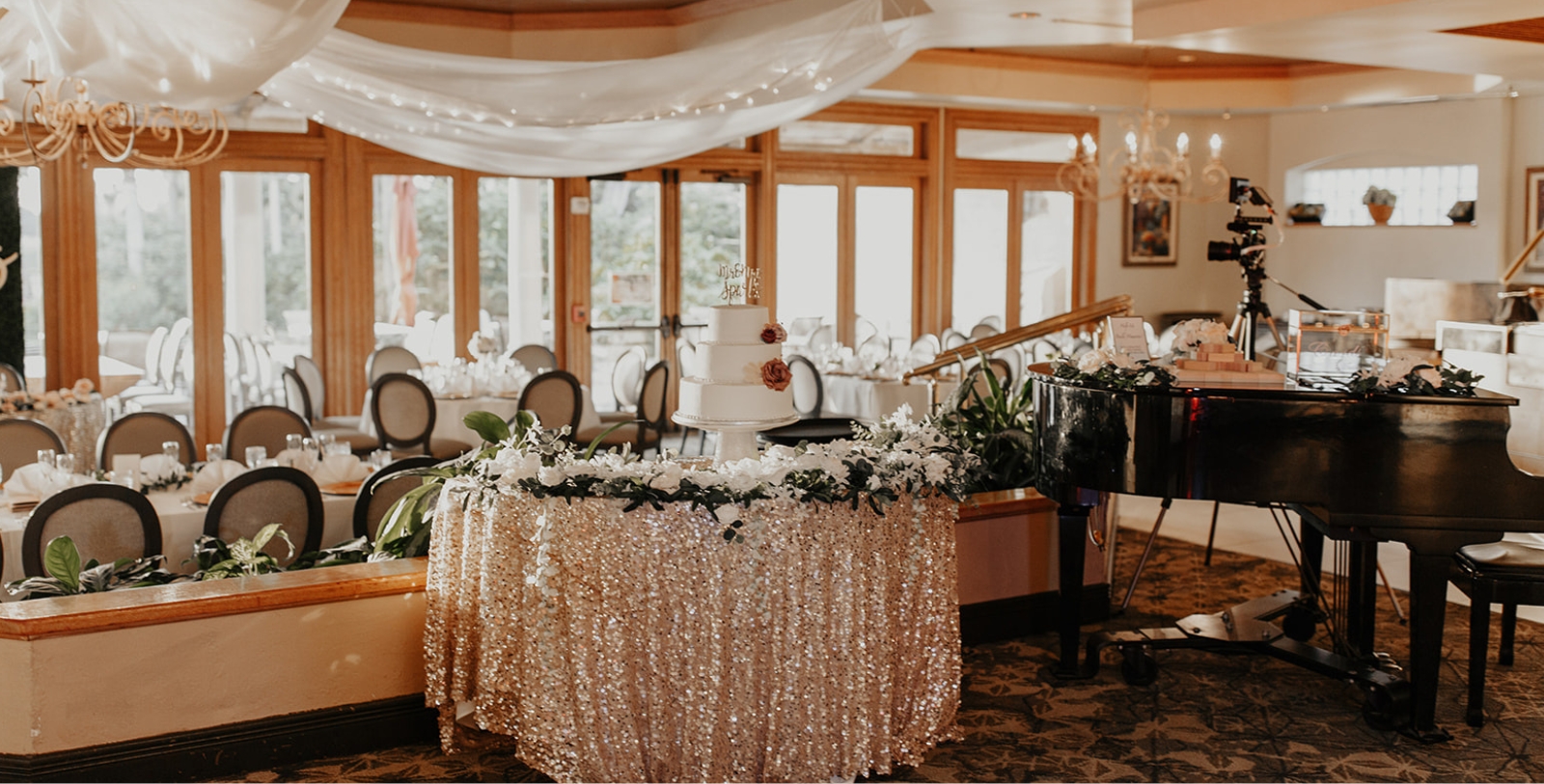 a wedding cake on a table