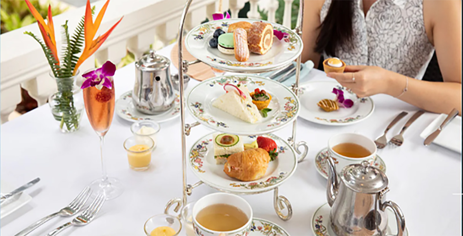 a tray of desserts on a table