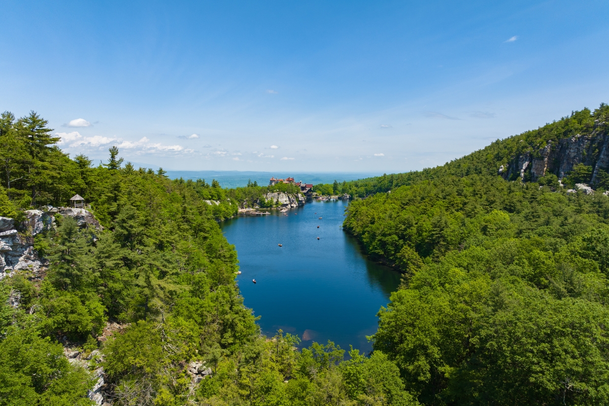 a lake surrounded by trees