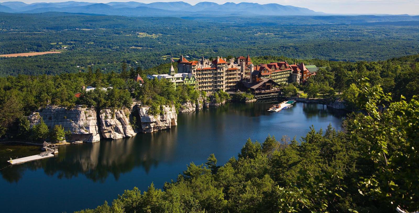 a large building next to a body of water