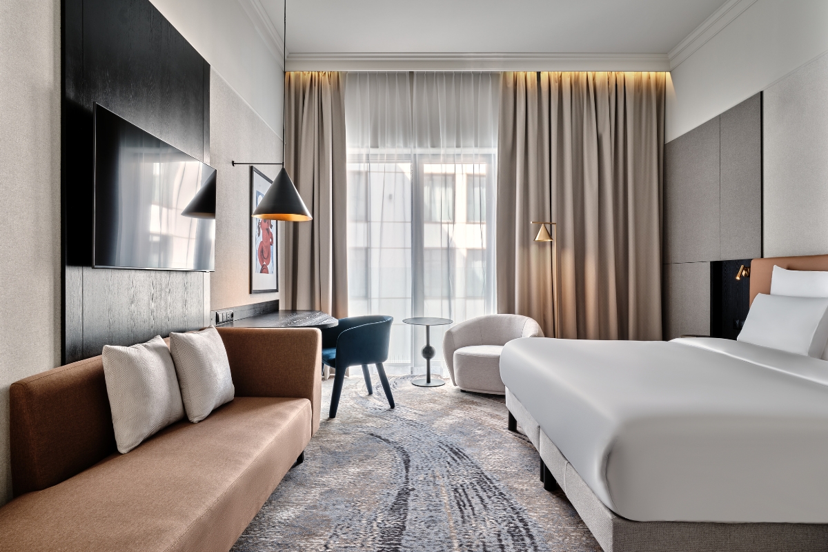 a room with a bed and a couch