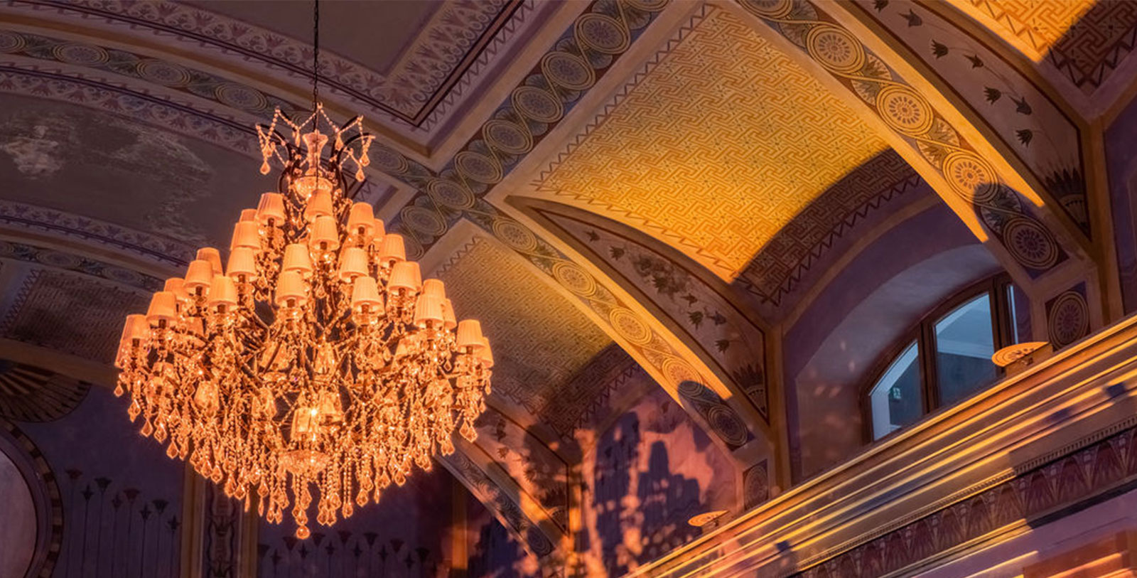 a chandelier in a room