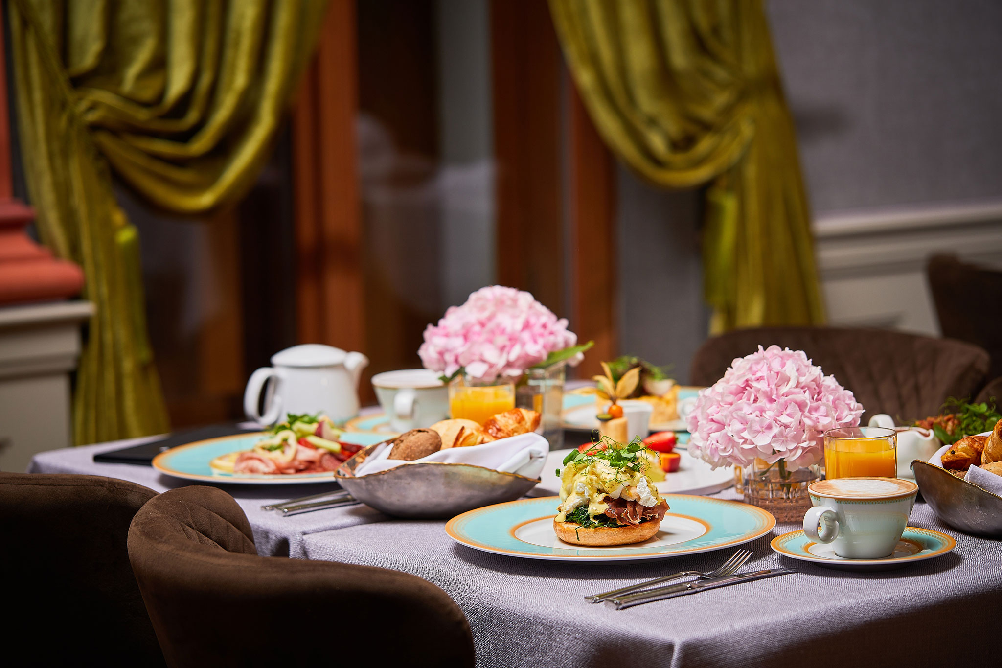 a table with food on it