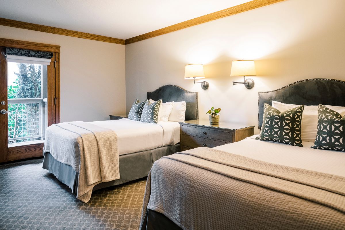 two beds in a room