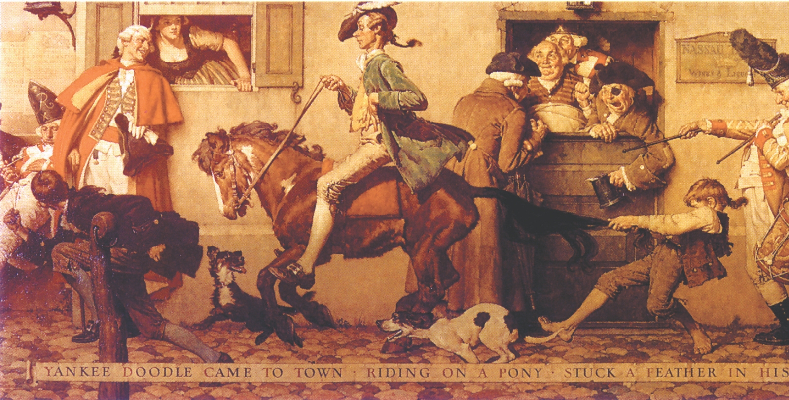 a painting of a man riding a horse